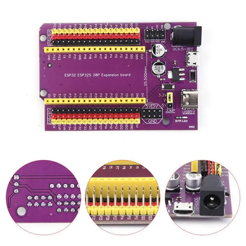 와이파이 및 블루투스 듀얼 코어 ESP32-DevKitC-32 ESP-WROOM-32 확장 보드, ESP32 개발 보드, TYPE-C, 마이크로 USB CP2102, 38 핀