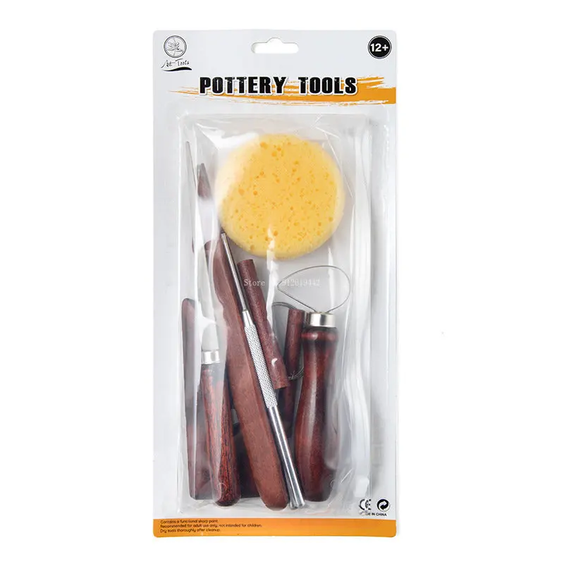 Pottery Tools 9-piece Set Stone Plastic Cutting Clay Big Head