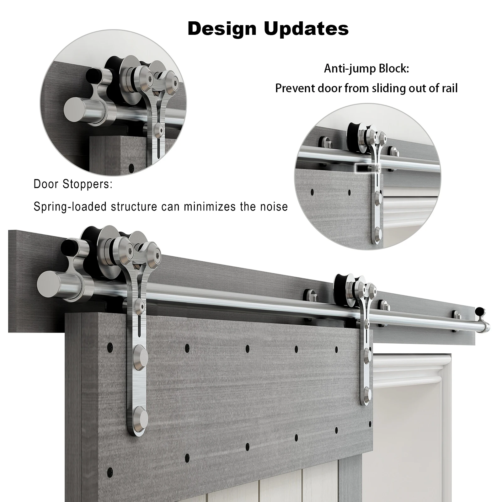 CCJH 244cm/8FT Kit de Rail Coulissant de Porte Coulissante de