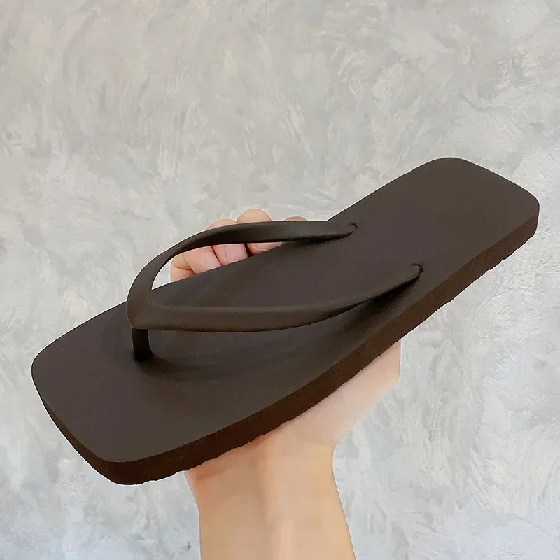 Men/Women's Japanese Herringbone Flip Flops -Summer Non-Slip Slippers, Soft Sole Sandals for Couples, Simple Solid Color Outdoor