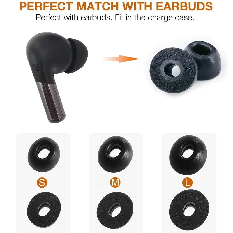 Ear Tipds foam buds sleeves OnePlus Buds 4/ Buds 3/Buds Pro 3/Buds Pro 2/Nord Buds 3/Nord Buds 3 Pro