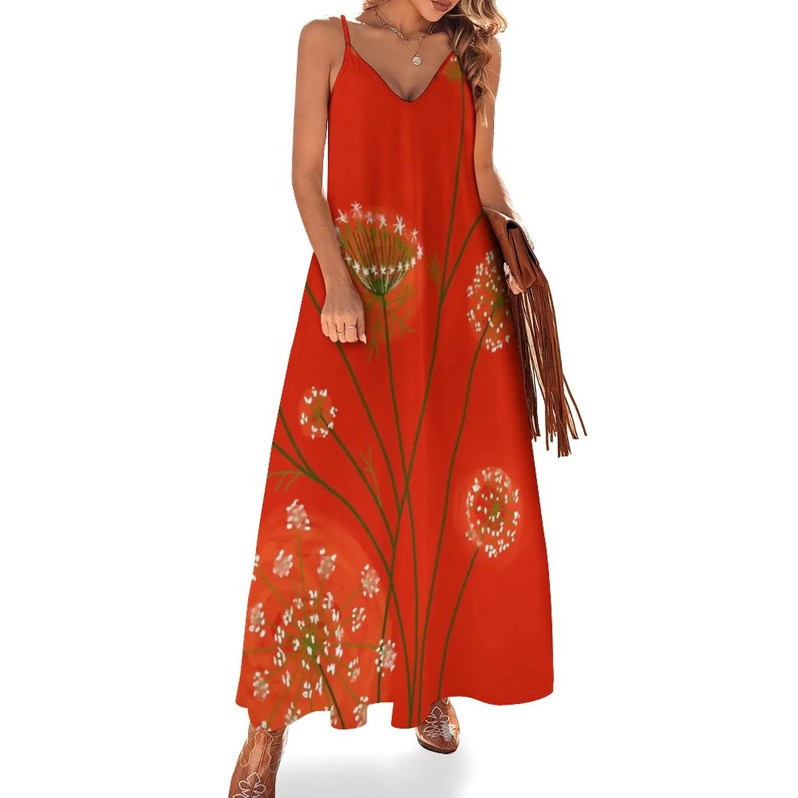 

New Lace on Scarlet Sleeveless Dress luxury dress evening dresses luxury 2023