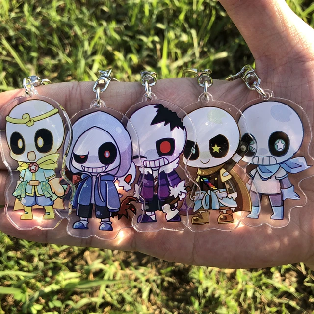 Anime Undertale Sans Papyrus Killer Horror Dust Fell Keychain Cosplay  Acrylic Key Chain Pendant Keyring Props