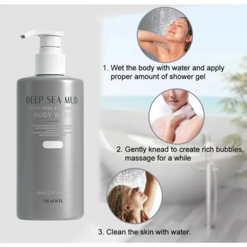 Deep Sea Mud Volcanic Mud Whitening Body Wash for Dark Skin Exfoliating Dirt Moisturizing Cleansing Shower Gel Bath Body Works body wash