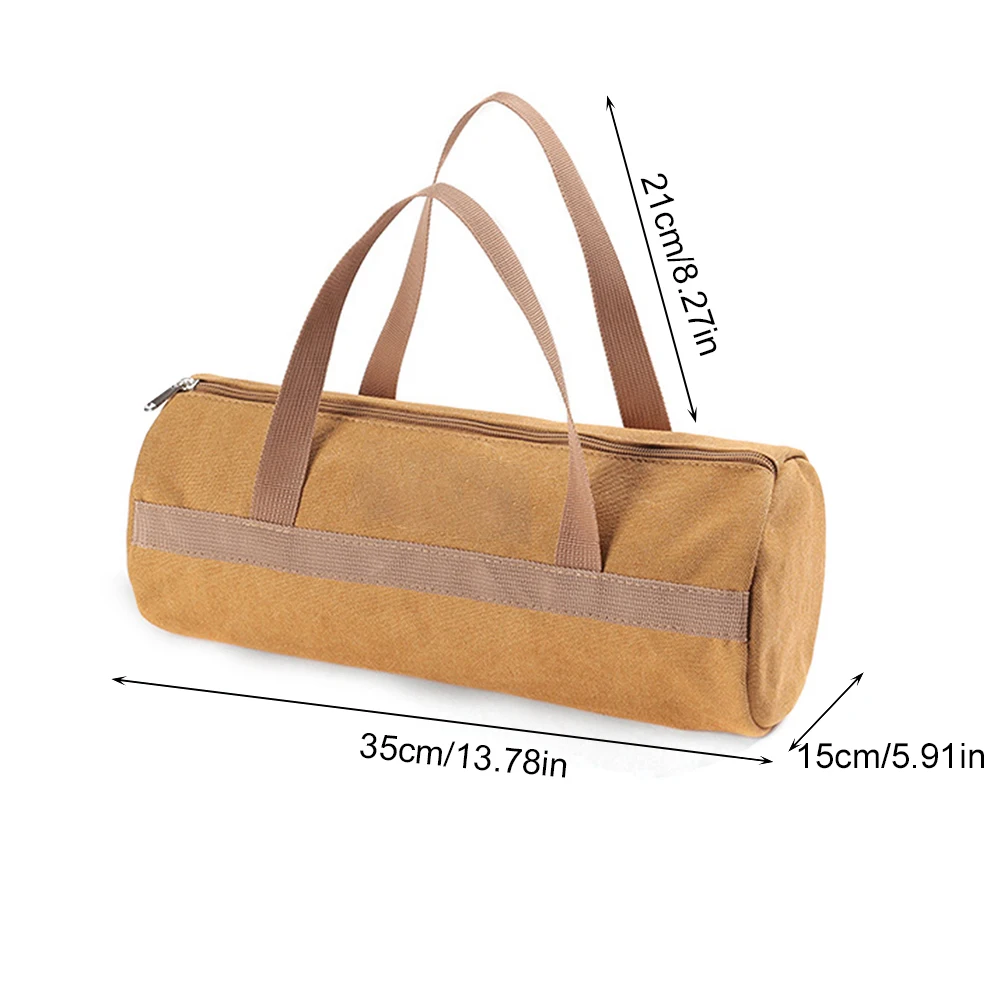 Canvas Ground Nail Bag Large Capacity Tent Peg Ground Nail Holder Bag Portable Utility Tool Handbag Lightweight Camping Supplies