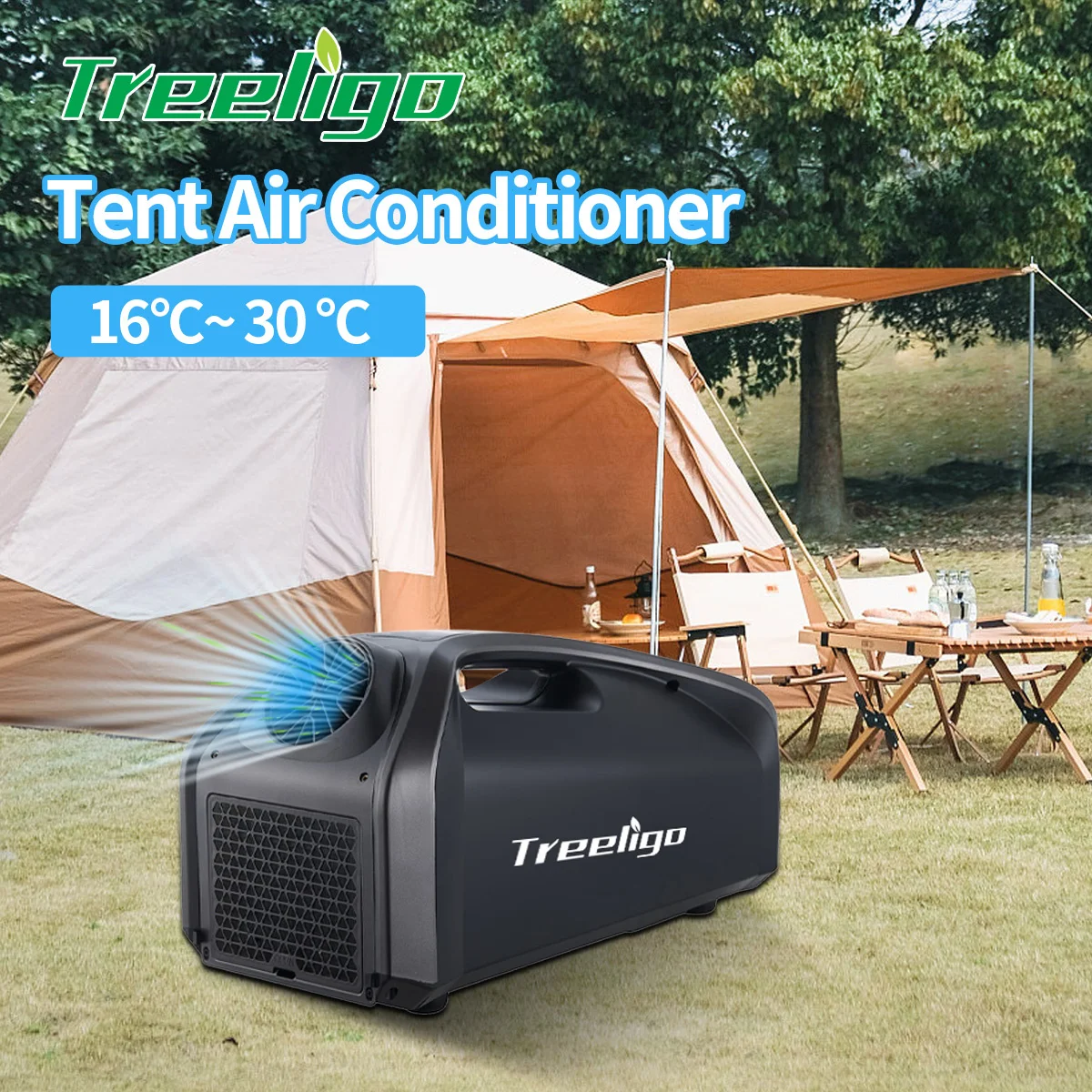 

Treeligo Auto Electric Tent Air Conditioner 12V Portable Outdoor Camping Air Conditioning DC 24V AC 220V for Car RV Camper Van