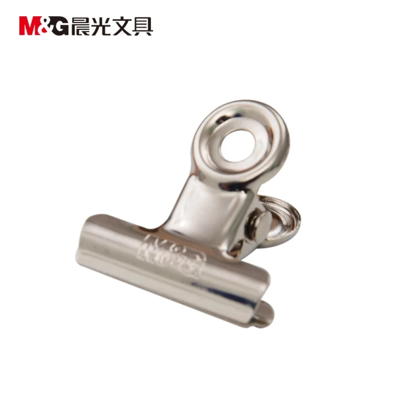 M & G 티켓홀더 사무용품 문구 빌 클립, 스테인레스 스틸 금속 다리미 라운드 19mm 클램프, Abs92640, 6 개