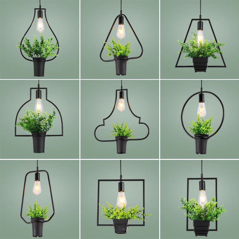 

Decorative Green Plant Light Milk Tea Shop Music Plant Personalized Restaurant Theme Creative Coffee Shop Clear Bar Pendant Ligh