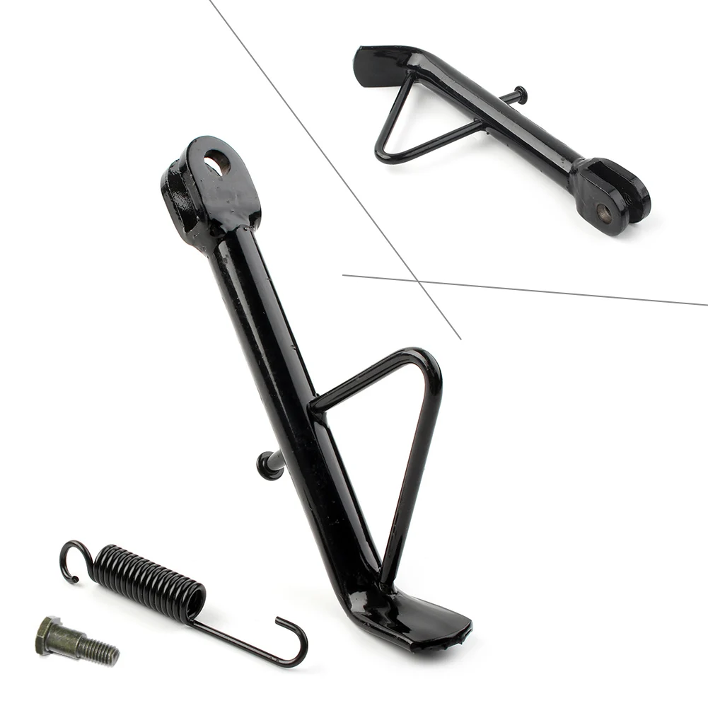 

16CM Motorcycle Steel Kickstand Foot Side Stand Support With Spring Universal For Motorcycles ATV Scooter E-Bike Black