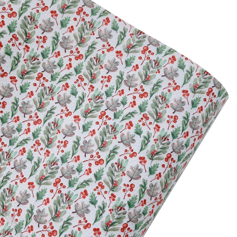 새로운 무지개 30X136CM 크리스마스를위한 녹색 소나무 숲 DIY 휴일 공예, Hairbows, 수제 부티크를위한 가짜 가죽 롤