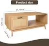 Living Room Coffee Tables,Mid Century Modern Coffee Table with Storage, Walnut Tea Table with Drawer 2