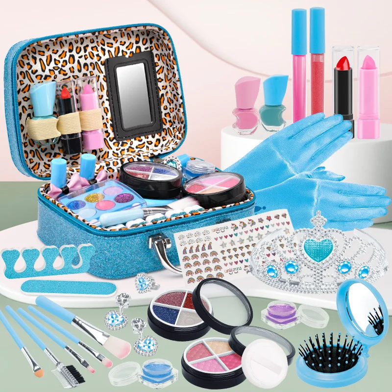 

2022 1PC Play House Kids Educational Toys Makeup Bag Pretend Make Up Toy Simulation Cosmetic Set Princess Bags for Girls Gifts