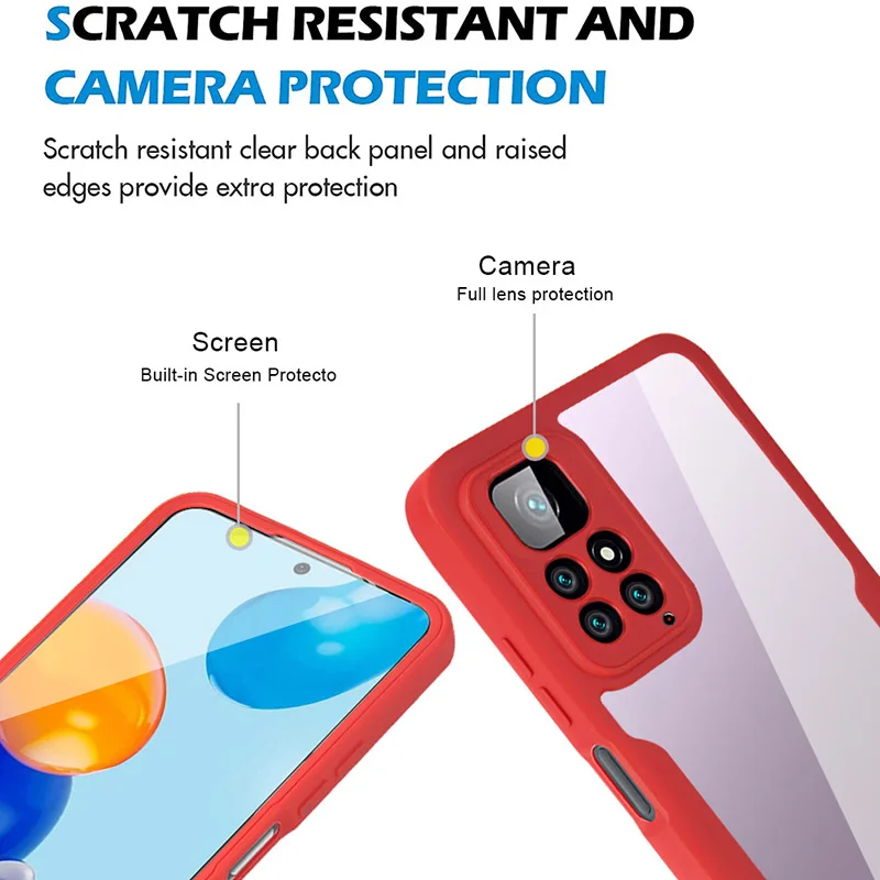 Transparent 360 Full Body Shockproof Phone Case & Screen Protector