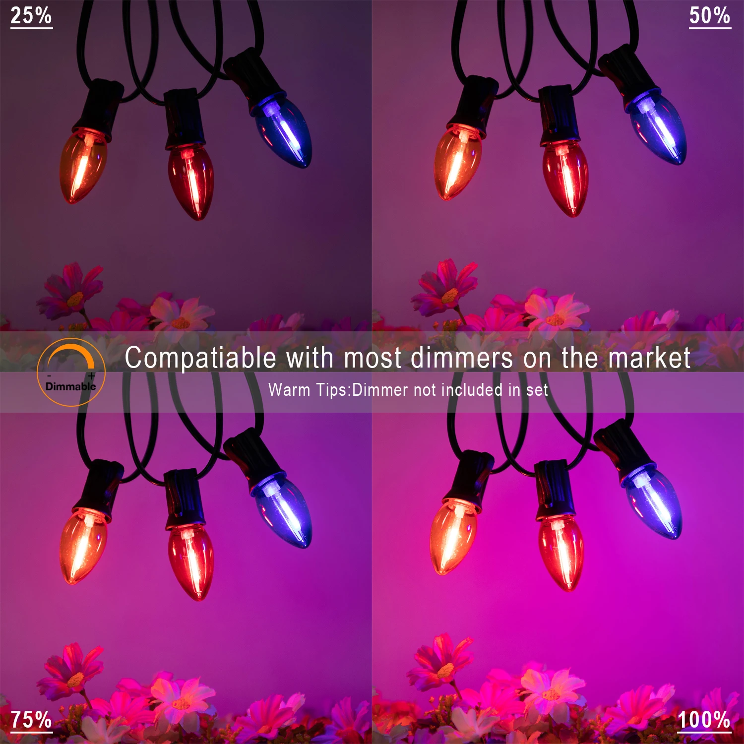Christmas Outdoor String Lights 25ft 65ft Plastic C7 Colored Shatterproof S85e4504a5a794fd293eea18ab2c535dbG