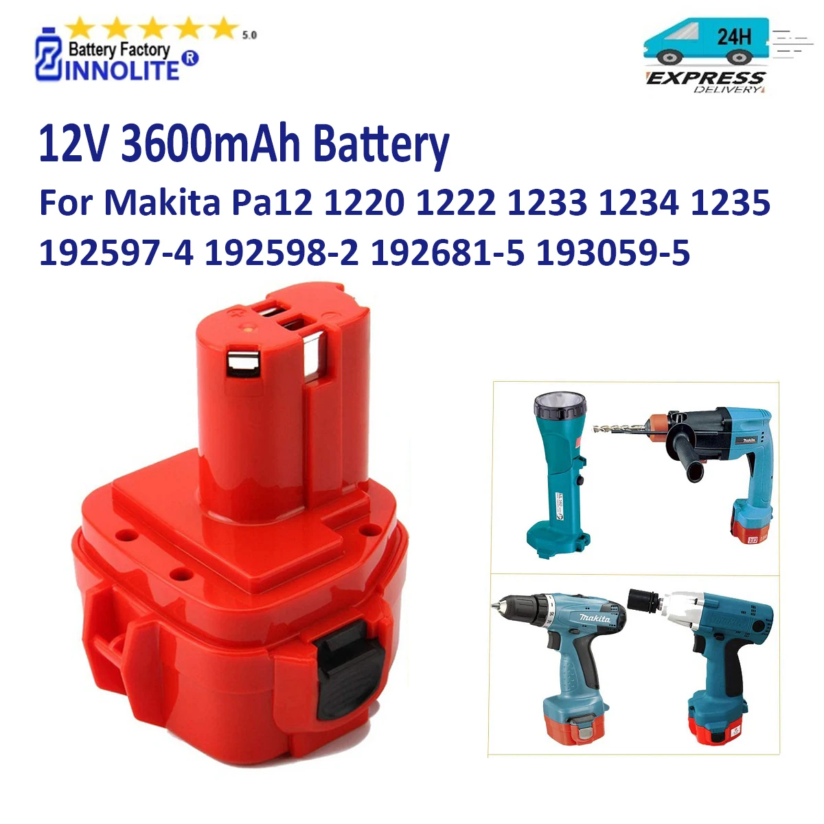 2x 4,0AH Ni-MH AKKU Für Makita 12V PA12 1220 1222 1233 1234 1235 1235F