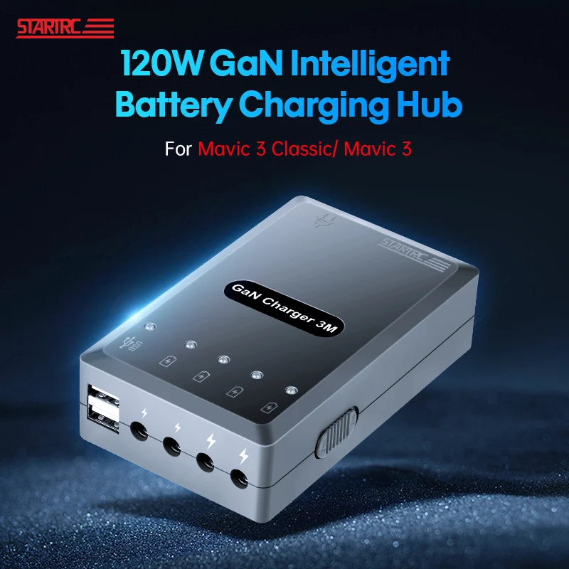 Per Dji Mavic 3 Classic Battery Charging Hub Intelligent High-Speed Gan Charger Base Adapter Cable Charging Allo Stesso Tempo