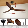 High Power DC Motor, Remote Control with Light, Living Room, Dining Room, 3 Blades, Solid Wood Propeller, 52 Inch Ceiling Fan 4