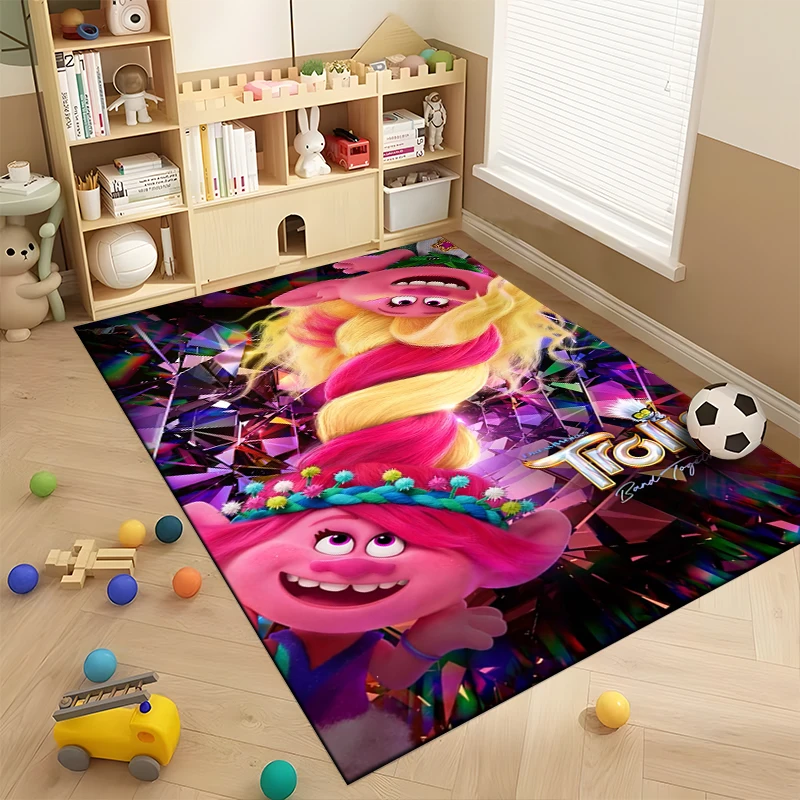 Disney Trolls Band Together Pattern Carpets Bedroom Play Mats Bedroom Decor Carpet Livingroom Rug Crawl Mat Christmas Gift Rug