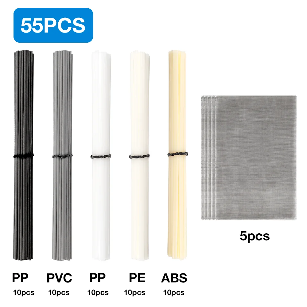 55/110-teilige Kunststoffschweißwerkzeuge, PP/ABS/PVC/PE-Schweißstäbe, Schweißreparaturnetz aus Edelstahl 304, 15 x 20 cm, Schweißzubehör für die Reparatur von Autostoßstangen – Detail 4