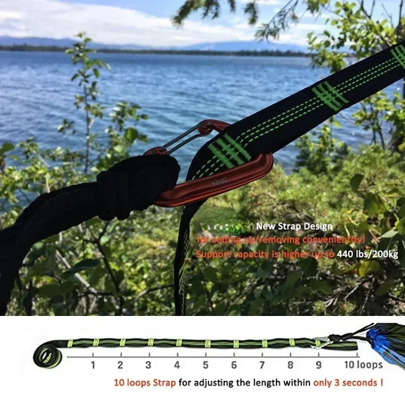 

2.5*280cm Outdoor Hammock Camping Bed Hammock Strap Camping Hammock Tree Strap 600kg High-load Yoga Swing Belt Equipment