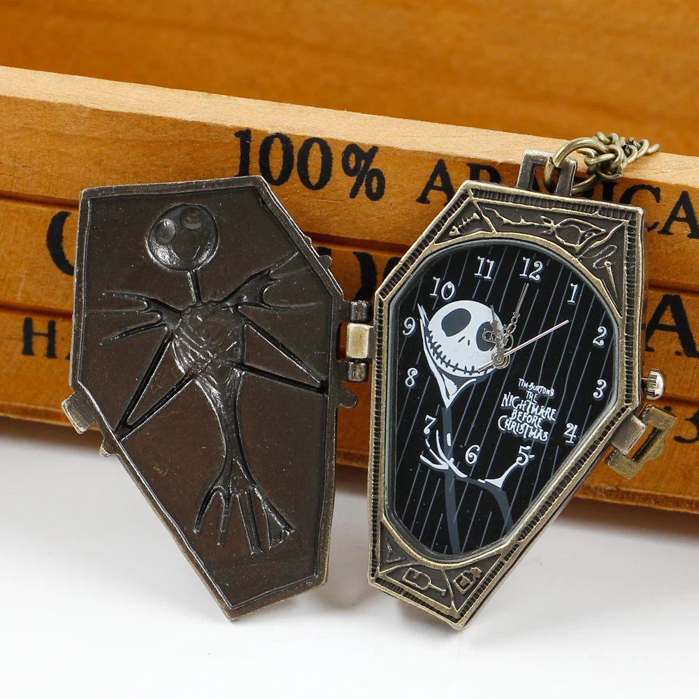 Pocket Watch Irregular Skeleton Design Retro Antique Necklace For Men Women