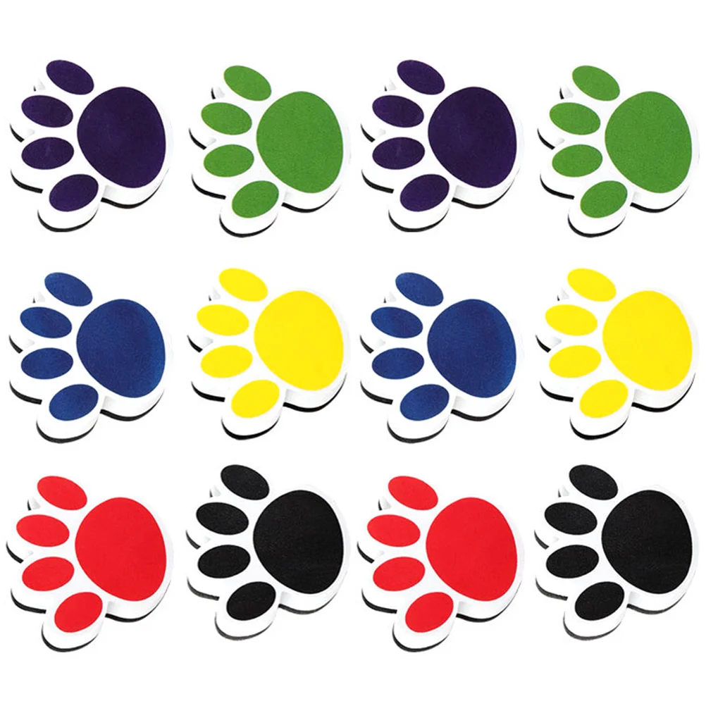 

12 Pcs Cat's Paw Whiteboard Eraser Office Dry Erasers Erasing for Classroom Magnetic Household Eva Child Kids Whiteboard Kids