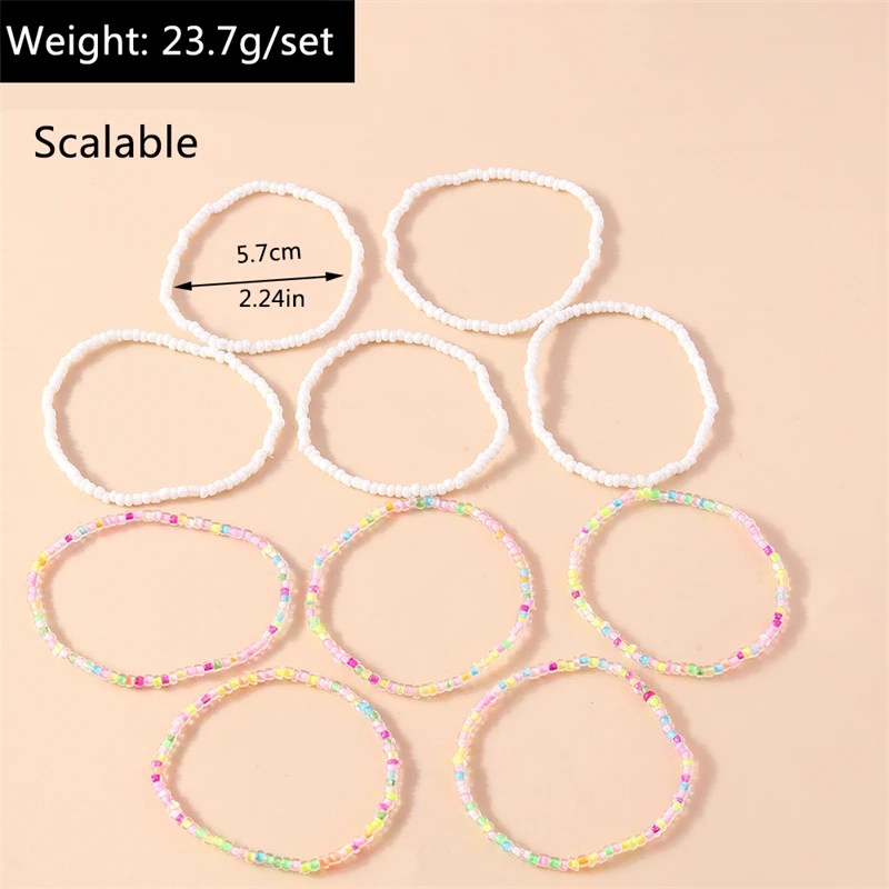 10 teile/satz böhmische bunte Perlen Armbänder für Frauen elastische handgemachte Armbänder Mädchen Party Urlaub Schmuck Dekoration – Detail 14