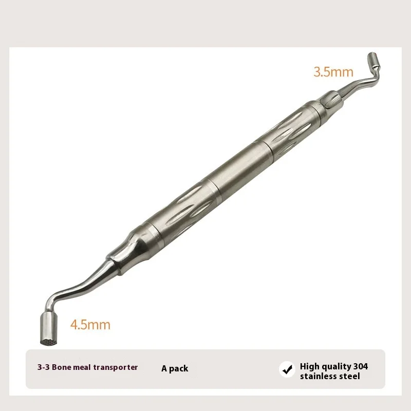 Implant bone meal filler conveyor compaction extrusion tool bone spoon grinding collection scraper
