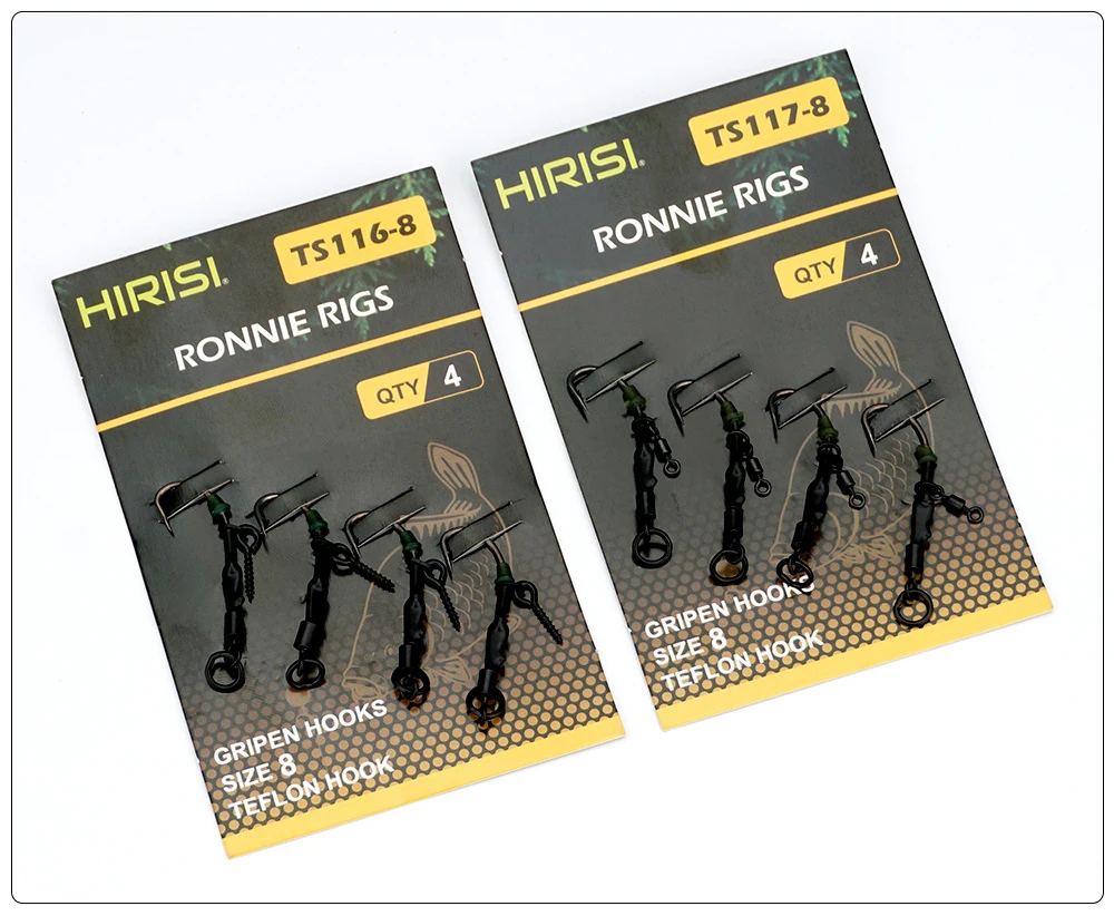 Hirisi Karpfenangeln Rigs Ronnie Rig Hook Rig Set 4-teiliges, gebrauchsfertiges Terminal Tackle Kits, Angelausrüstungszubehör – Detail 6