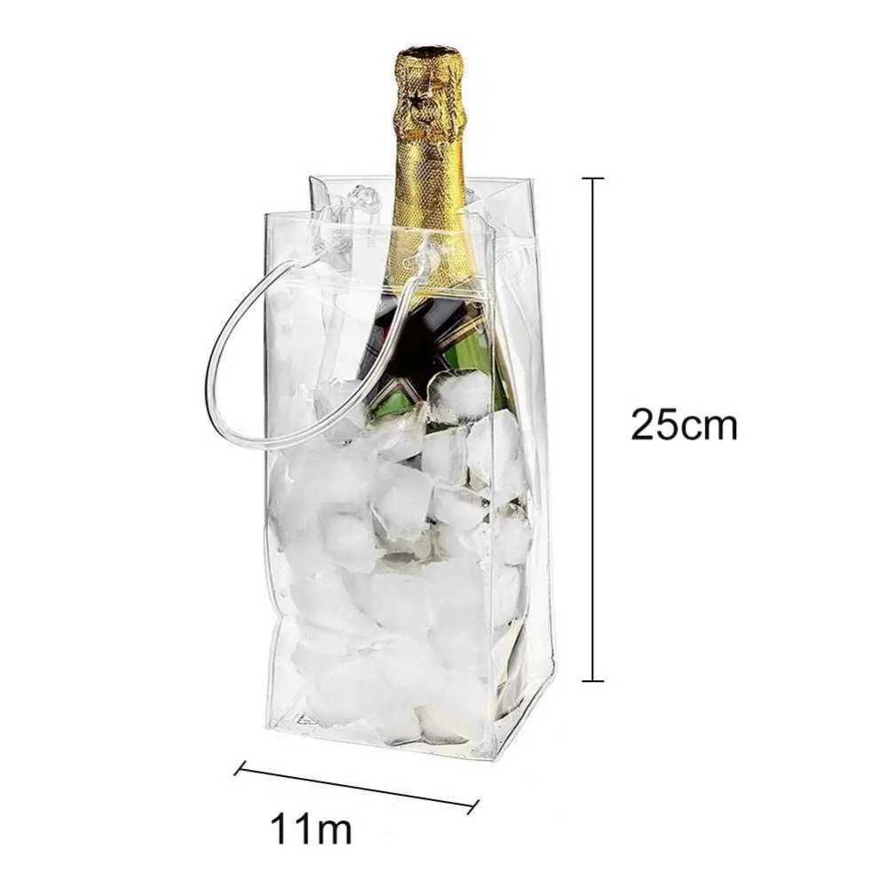 PVC Wine Bottle Freezer Bag Beer Chiller Cooler Bag Leakproof Ice Transparent Champagne Red Wine Bottle Ice Tote