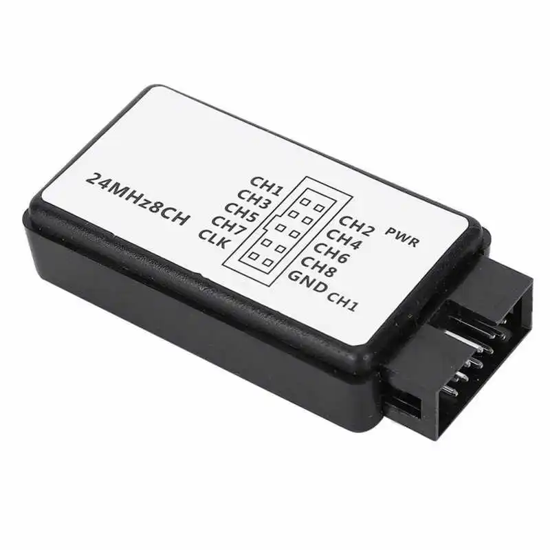 USB Logic Analyzer Device Set Mini Digital Pocket Size 8 Channel Input Memory 24MHz