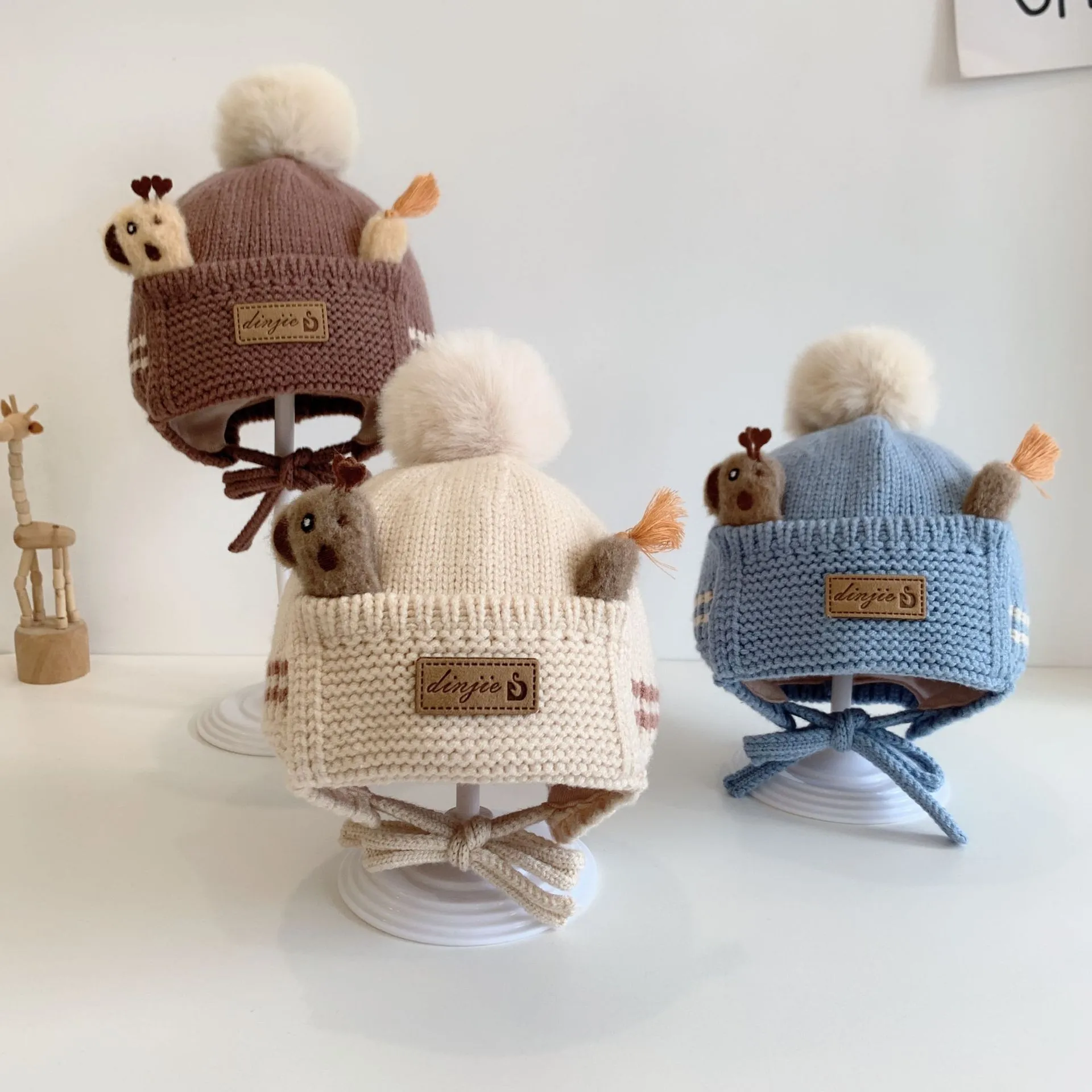 Winter Wool Hat New Children's Knitted Hat Thickened Warm Breathable Baby Accessories Boys And Girls Frost Proof Cute Baby Hood