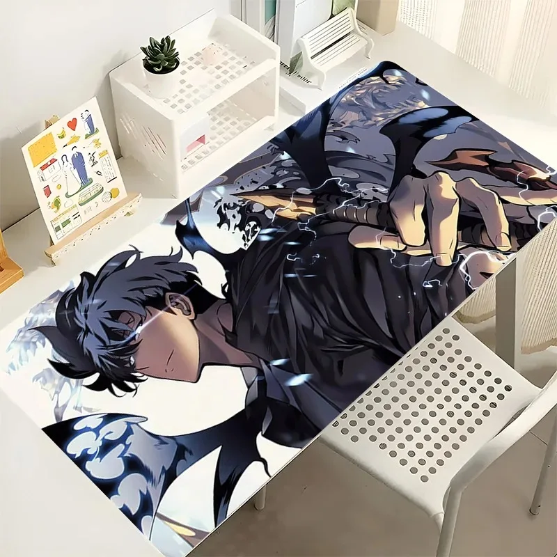 일본 애니메이션 마우스 패드 S-Solo 레벨링 컴퓨터 게임 마우스 패드 사무용품 확장 카펫 미끄럼 방지 마우스 매트 데스크 매트