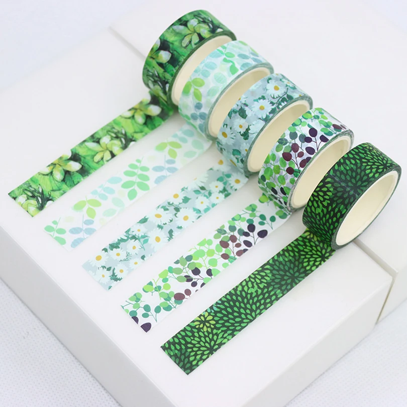 5Pcs Flowers Washi Tapes Scrapbooking Washi Tape Set 5m Diary Stationery Decorative Adhesive Tape Journal Supplies Masking Tape 3