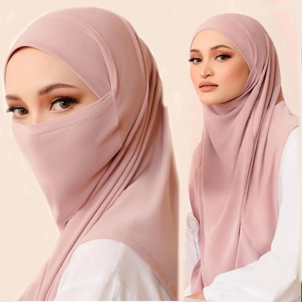 2024 Ready To Wear Muslim Hijab with Strap Jersey Instant Scarf Islamic 2024-ready-to-wear-muslim-hijab-with-strap-jersey-instant-scarf-islamic