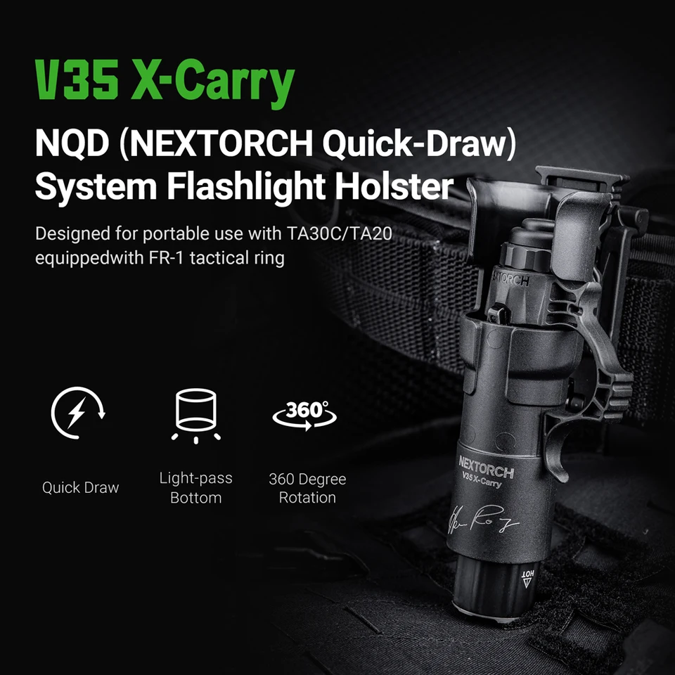 NEXTORCH V35 X-Carry タクティカル懐中電灯ホルスター、バトン