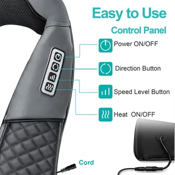 Medcursor Electric Neck And Back Massager Neck And Shoulder Kneading Massage Pillow Neck Cervical Back Massage Shawl 3