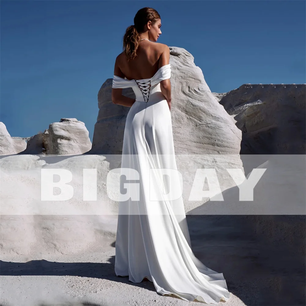 Elegant Off The Shoulder Mermaid Wedding Dress Strapless Pleat Side Slit Open Back Bridal Gown Train Vestido De Noiva Customized 9 S85e500c3b5c74c95b5fc7f10d834fcbb2