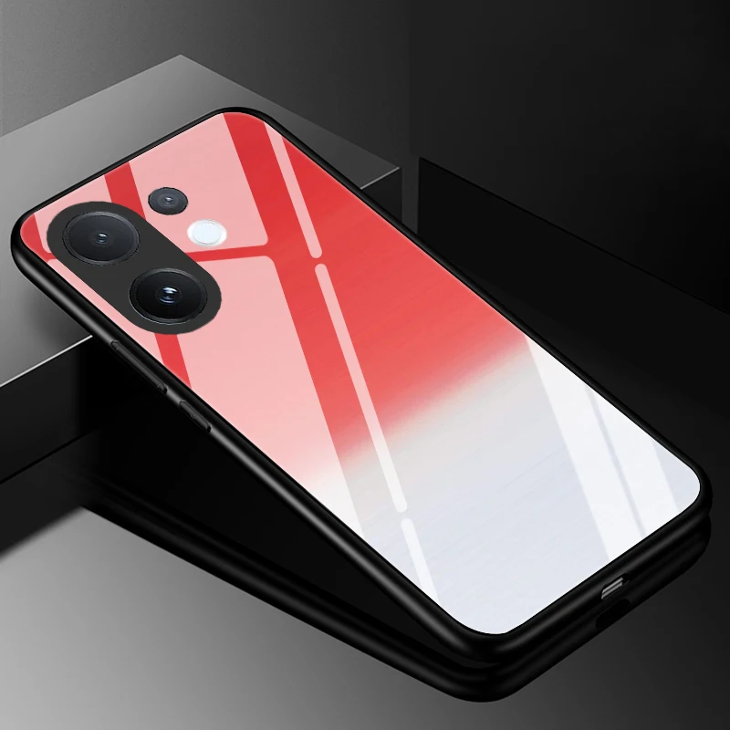 Luxury Tempered Glass Phone Case with Hard PC Bumper