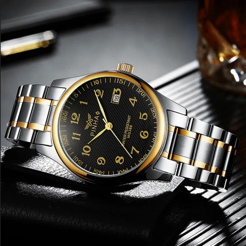 

Luxury Brand Men Stainless Steel Watch 2022 Fashion Business Calendar Waterproof Quartz Clock Male Casual Military Wristwatch
