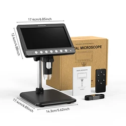 Ultra-Precise 7 IPS Digital Microscope with 5MP Camera & 1200X Zoom - 1200X (7inch Black)