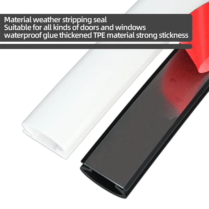 Window door seal strip sound insulation 6M/1Roll D shape self-adhesive weather stripping