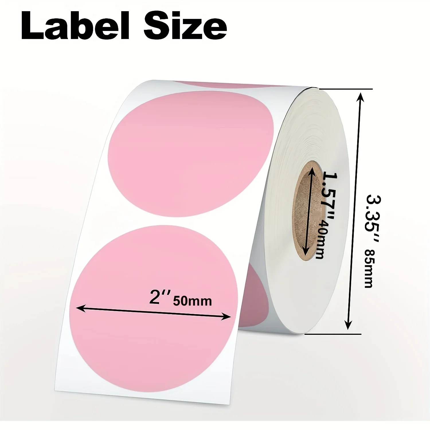 600-Label Roll of 5.08cm Round White Thermal Stickers, Self-Adhesive and Multi-Purpose