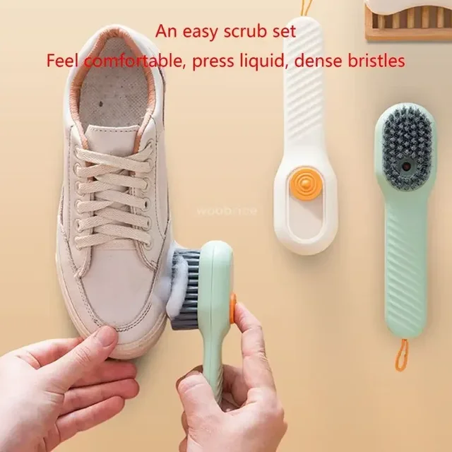 Brosse à chaussures multifonction à poils souples, liquide rempli de chaussures, accessoires de nettoyage de maison, outils de cuisine propres 2