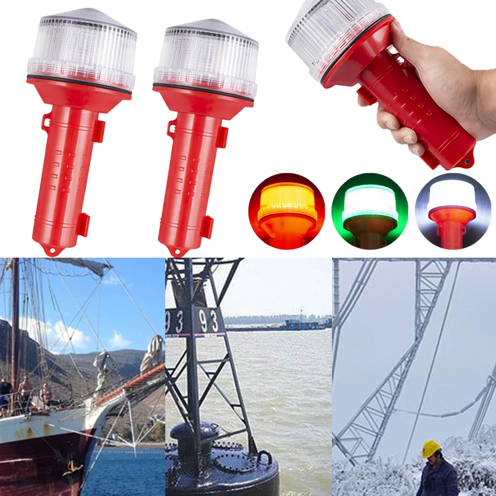 Solar Charging LED Longshot Warning Light 2KM Visual Distance Portable Flashlight Multifunctional Signal Light for Boats Anchors