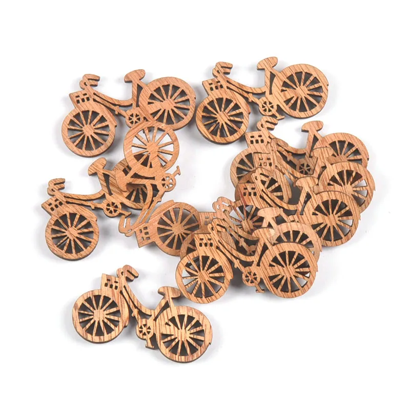 Description Picture 2 of item10pcs Retro Wooden Bicycles Slice DIY Scrapbooking Crafts Embellishment Home Ornament Handmade Supplies Accessories m1676