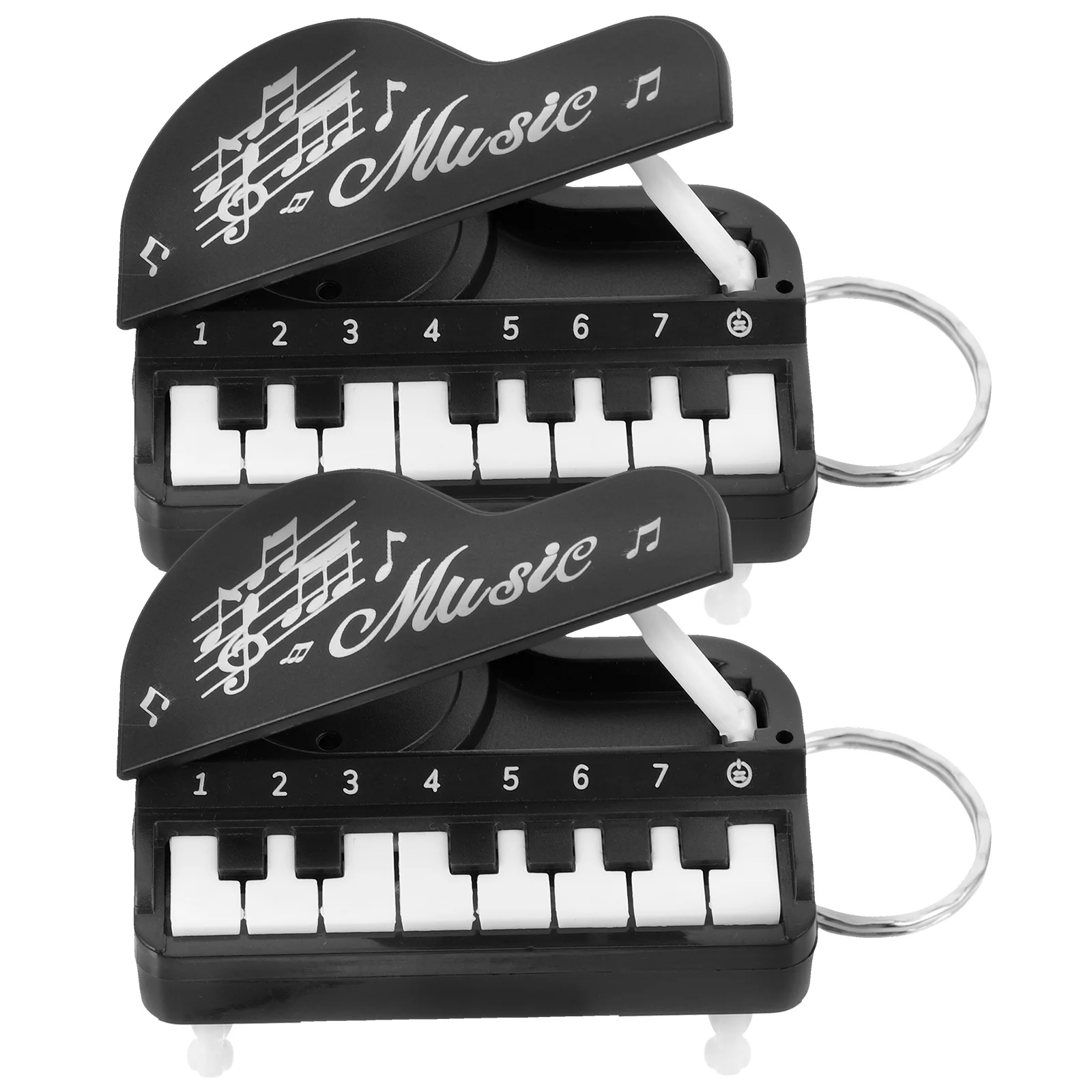

2 Pcs Other Educational Toys Mini Piano Miss Gifts Plastic Music Keychains for Women