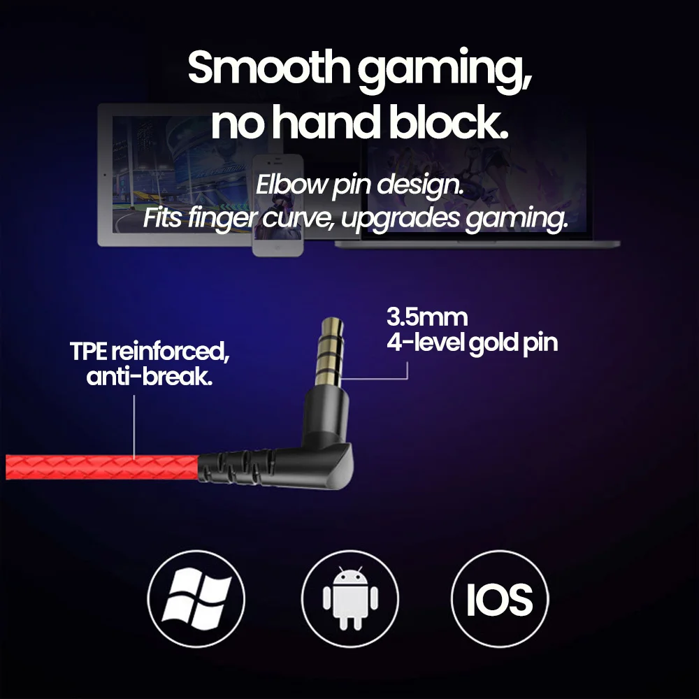 OLAF Type C 3.5mm Esports Gaming Headphones Wired Earphones With Microphone Handsfree Headset Bass Stereo Earbuds For Cellphones 5