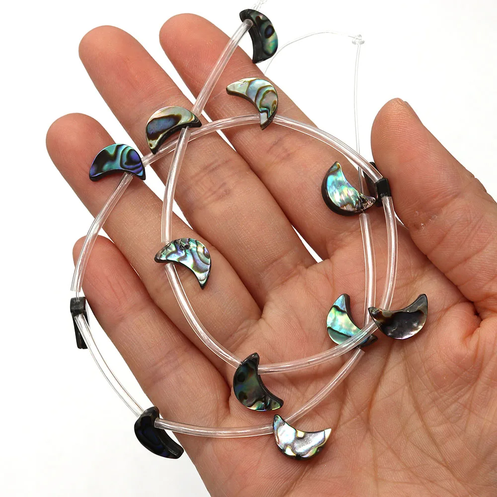 1strand 8x12mm Natual Abalone Shell Moon Shaped Beads Strand  DIY for Making Necklace Bracelets Beads Accessories Charms