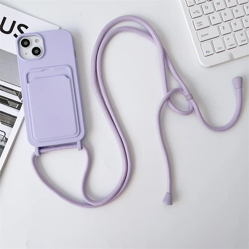 Versatile Crossbody Lanyard Silicone Phone Case Cover